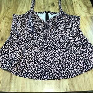Torrid Pink Black Leopard Print Sleeveless Tank Top Womens Plus Size 4